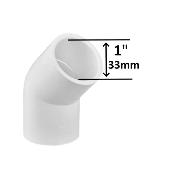 PVC Vinkel 45° 1 F/F
