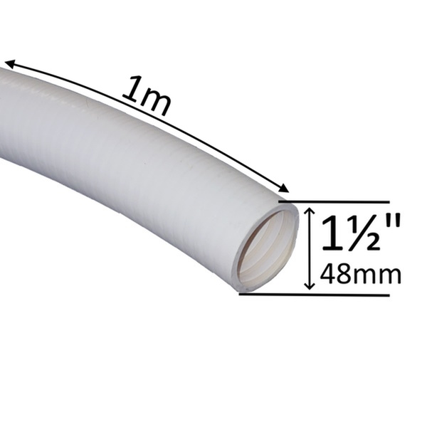 Poolslang PVC 1½” 1 m