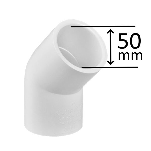 PVC Böj 45° 50mm F/F
