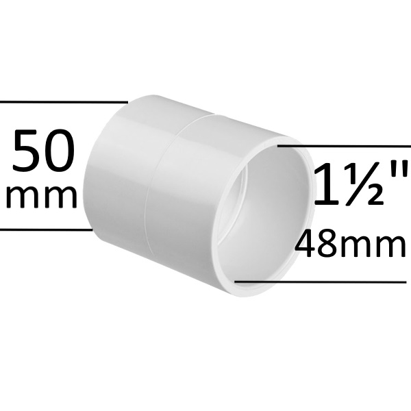 PVC Muff 1½" 50mm F/F för spabad