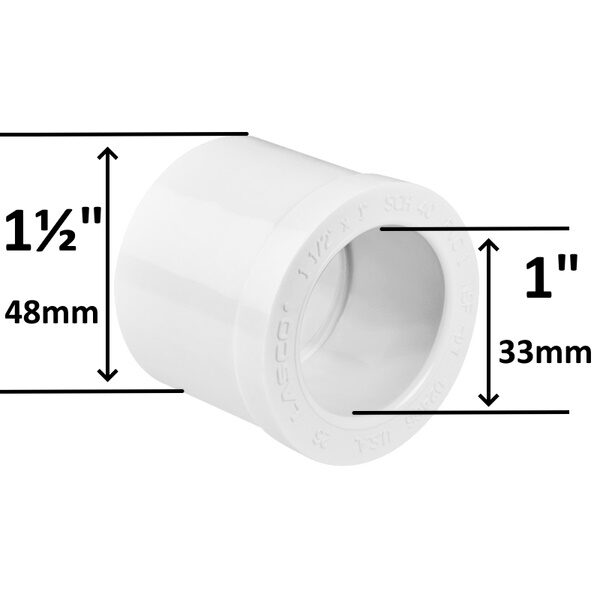 PVC Adapter 1,5 " x 1" M/F